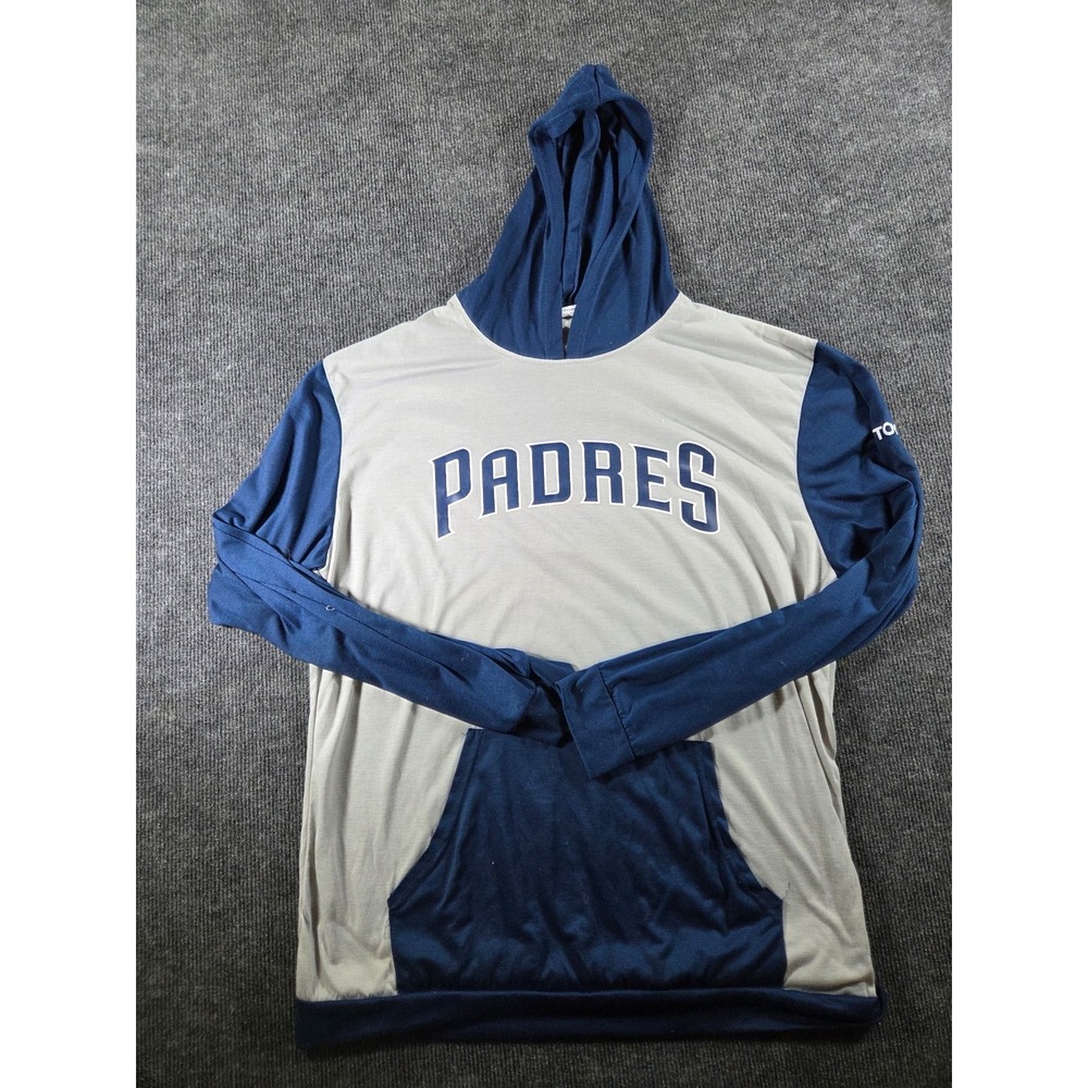San Diego Padres MLB Mens 2XL Grey Navy Blue Lightweight Hoodie Toyota Logo‎